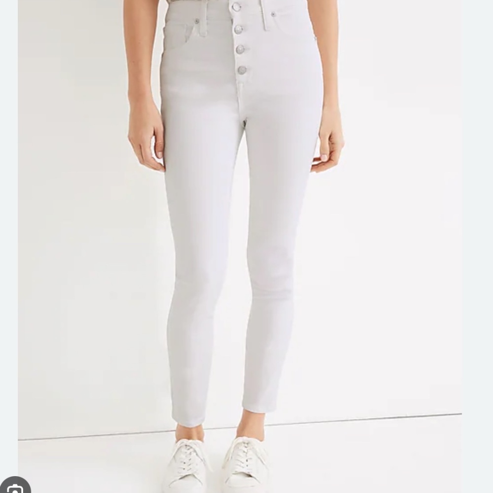 MADEWELL 10" High Rise Skinny Crop Jeans in White Size 25